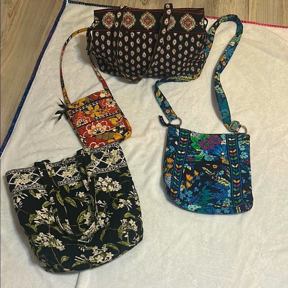 Vera Bradley Black and Blue Crossbody Bags with Quilted Patterns free gift 🎁